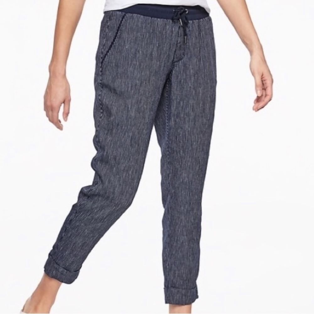 Athleta Stripe Bali Linen Ankle Pant